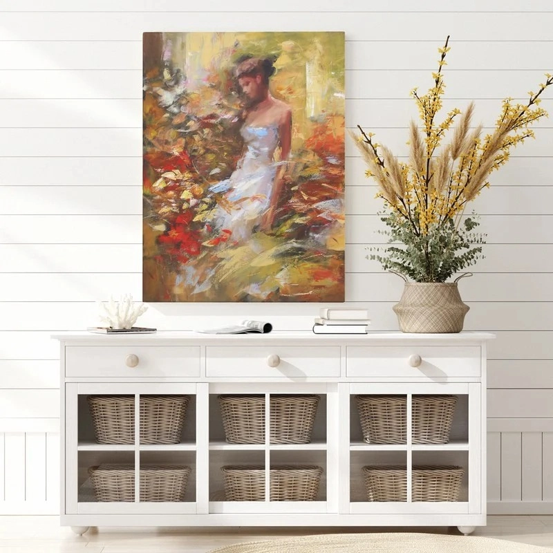 Πινακας σε καμβά FEMALE IN THE FOREST HANDMADE PAINTING