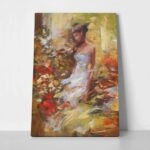 Πινακας σε καμβά FEMALE IN THE FOREST HANDMADE PAINTING