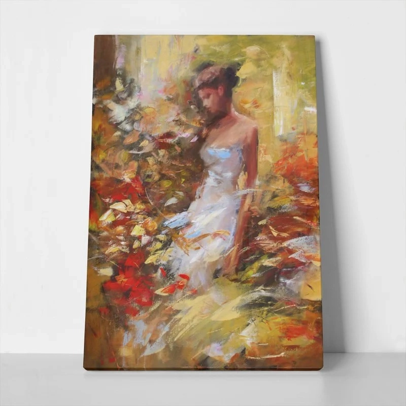 Πινακας σε καμβά FEMALE IN THE FOREST HANDMADE PAINTING