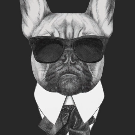 Πινακας σε καμβά FRENCH BULLDOG DOG IN BLACK - Σκυλοι Sticky 5