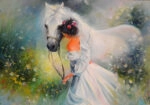 Πινακας σε καμβά GIRL AND HORSE