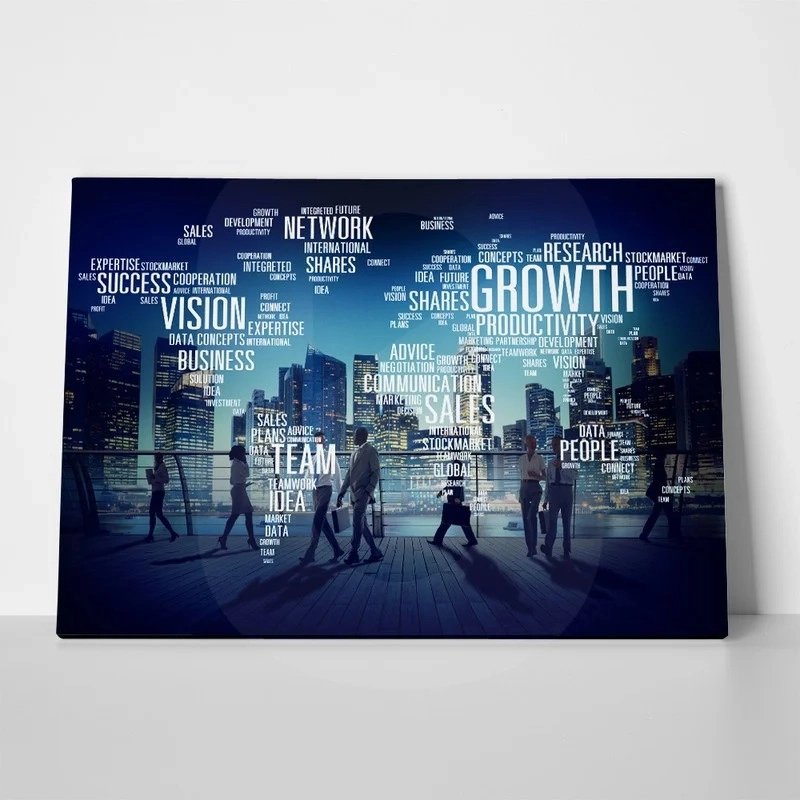 Πινακας σε καμβά GLOBAL BUSINESS PEOPLE WALKING SUCCESS
