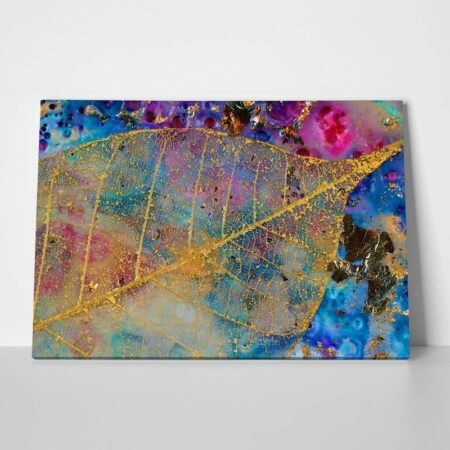 Πινακας σε καμβά GOLDEN LEAF - Botanical - Φυτα Sticky 1