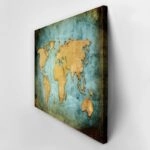 Πινακας σε καμβά GRUNGE ILLUSTRATED WORLD MAP
