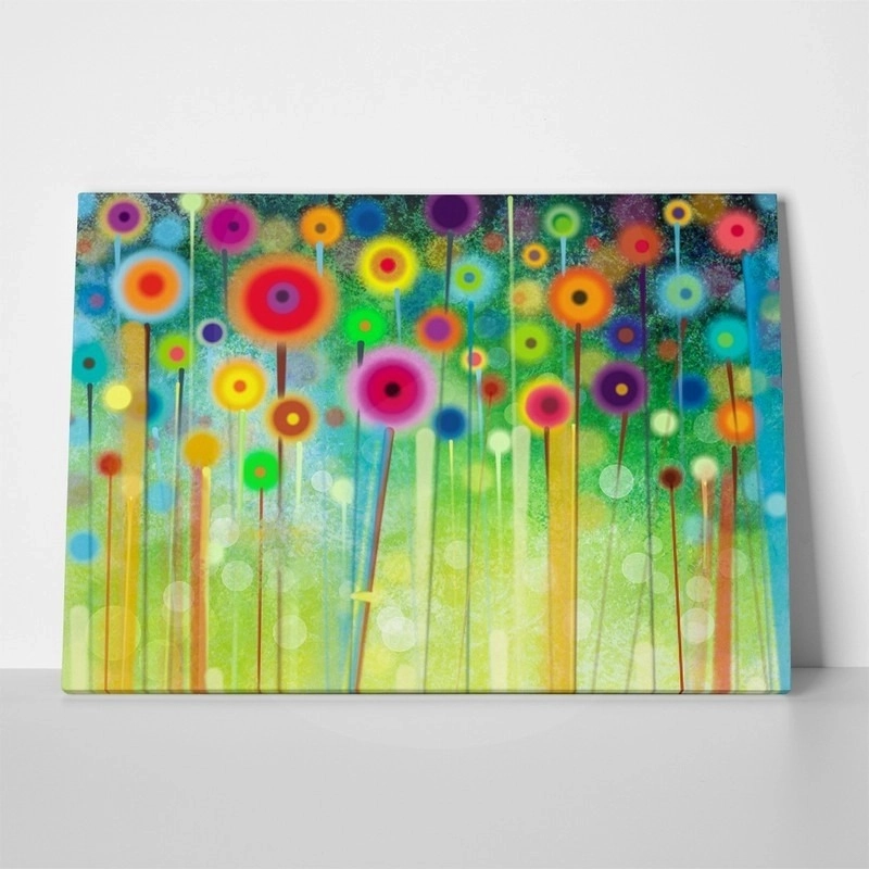 Πινακας σε καμβά HANDPAINTED ABSTRACT FLOWERS