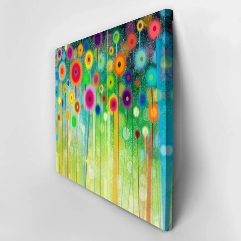 Πινακας σε καμβά HANDPAINTED ABSTRACT FLOWERS