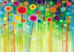Πινακας σε καμβά HANDPAINTED ABSTRACT FLOWERS