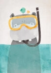 Πινακας σε καμβά HIPPO IN WATER 2