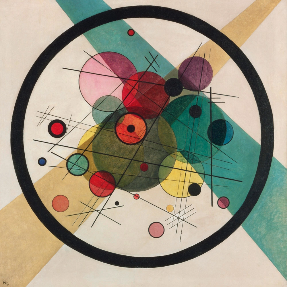 OUTLET Πίνακας σε καμβά KANDINSKY - CIRCLES IN A CIRCLE 65cm x 65cm