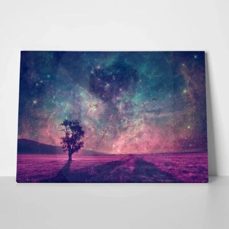 Πινακας σε καμβά MAGIC ALONE TREE - Διαστημα και Τεχνολογια