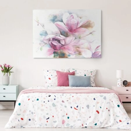 Πινακας σε καμβά MAGNOLIA FLOWER TREE WATERCOLOR PAINTING
