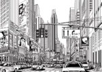 Πινακας σε καμβά NEW YORK SKETCH