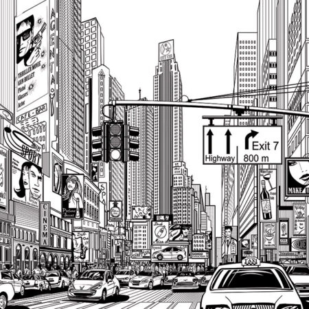 Πινακας σε καμβά NEW YORK SKETCH - Νεα Υορκη Sticky 6