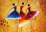 Πινακας σε καμβά OIL PAINTING THREE SPANISH DANCERS