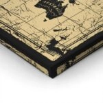 Πινακας σε καμβά OLD BLACK INK MAP