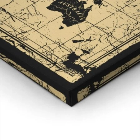 Πινακας σε καμβά OLD BLACK INK MAP - Χαρτες Sticky 2