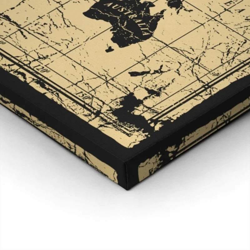Πινακας σε καμβά OLD BLACK INK MAP