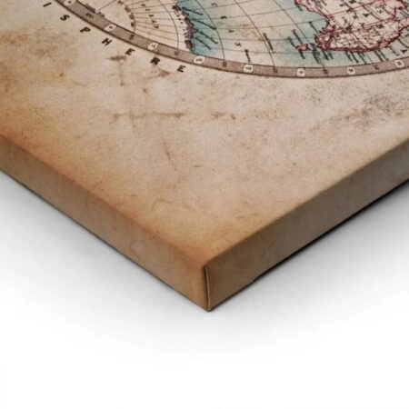 Πινακας σε καμβά OLD STAINED WORLD MAP 1800 - Χαρτες Sticky 2
