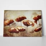 Πινακας σε καμβά PAINTING POPPIES TEXTURE BROWN