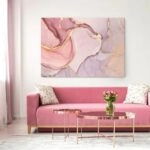 Πινακας σε καμβά PINK AND GOLD MARBLE PAINT