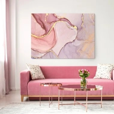 Πινακας σε καμβά PINK AND GOLD MARBLE PAINT - Αφηρημενα και Abstract