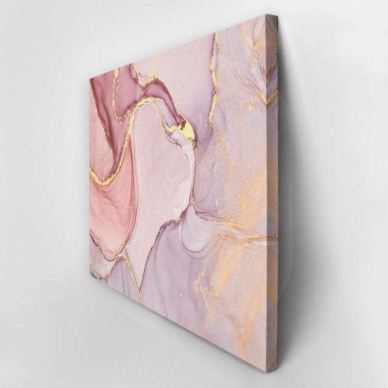 Πινακας σε καμβά PINK AND GOLD MARBLE PAINT