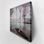 OUTLET Πινακας σε καμβά PINK LAKE BOAT 120cm x 80cm