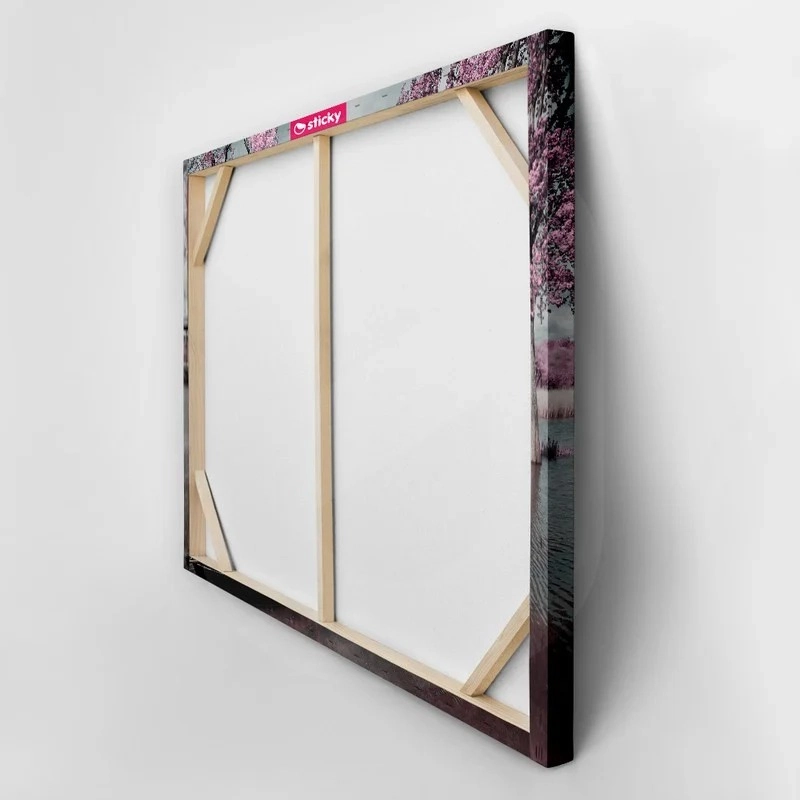 OUTLET Πινακας σε καμβά PINK LAKE BOAT 120cm x 80cm