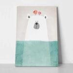 Πινακας σε καμβά POLAR BEAR IN WATER ART