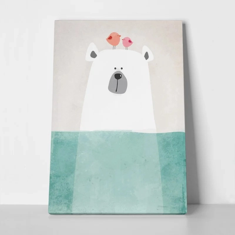 Πινακας σε καμβά POLAR BEAR IN WATER ART