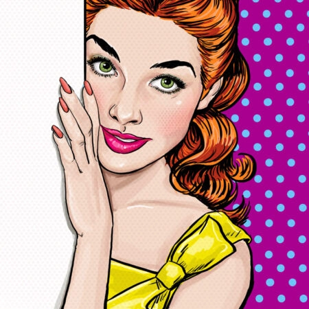 Πινακας σε καμβά POP ART GIRL LOOKING - Πορτραιτα και Φιγουρες Sticky 4