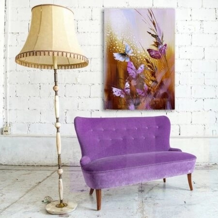 Πινακας σε καμβά PURPLE BUTTERFLIES