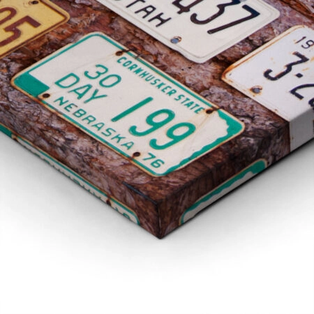 Πινακας σε καμβά RETRO CAR PLATES - Αυτοκινητα Sticky 2
