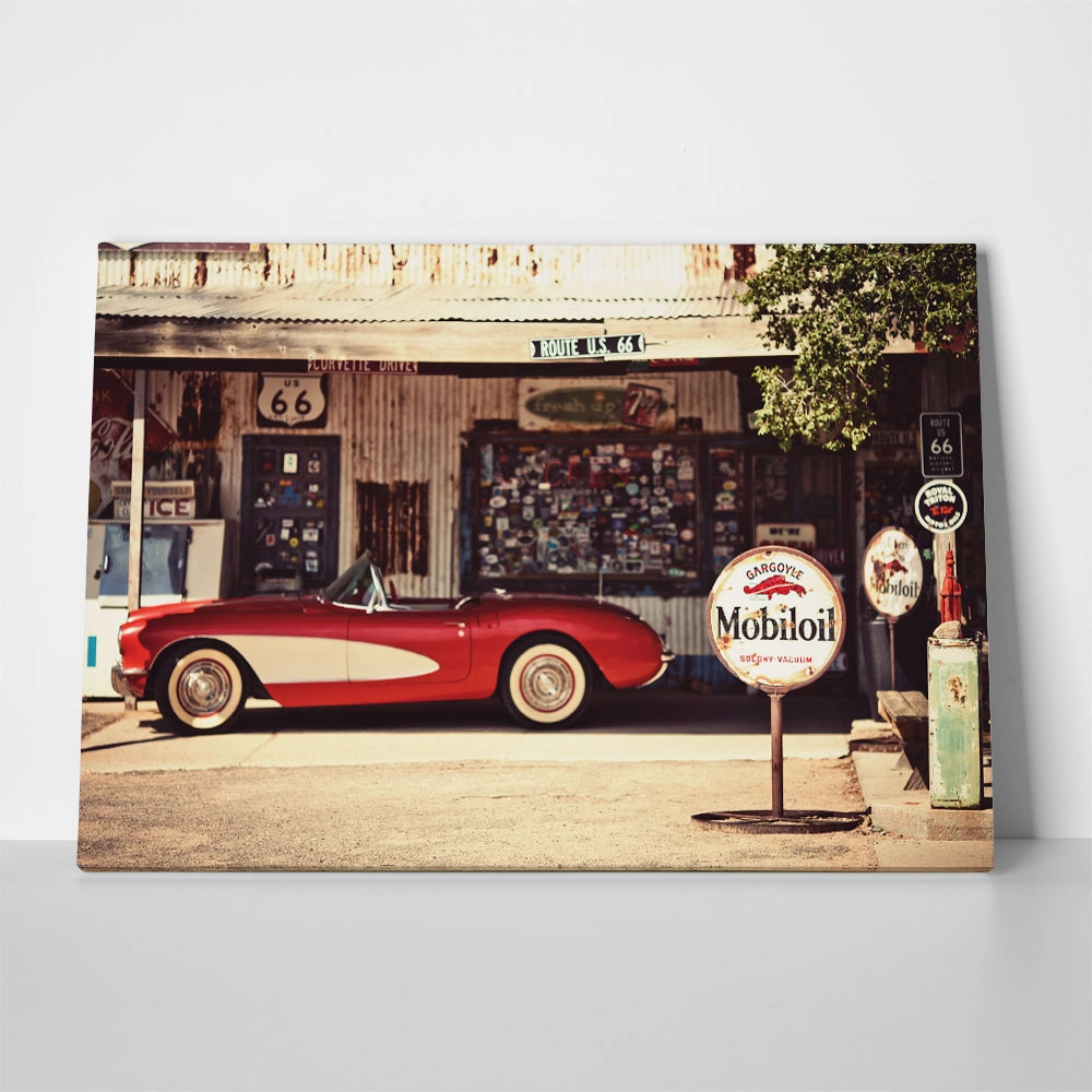 Πινακας σε καμβά RETRO RED CAR