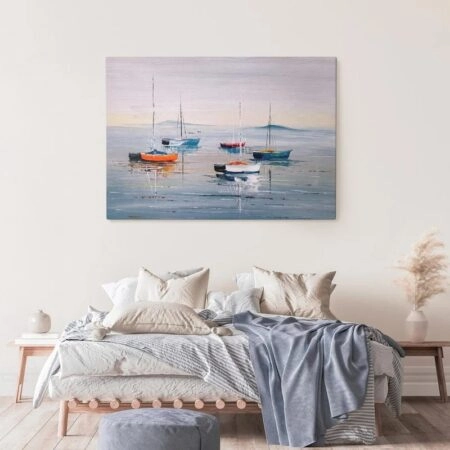 Πινακας σε καμβά SAILING BOATS OIL PAINTING - Βαρκες και Καραβια