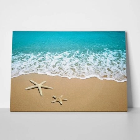 Πινακας σε καμβά STARFISHES SAND - Παραλιες Sticky 1