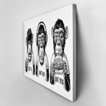 Πινακας σε καμβά THREE WISE DRESSED MONKEYS - Ζωα Sticky 3