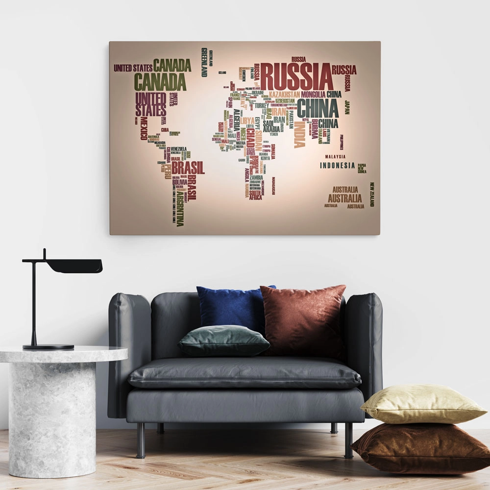 Πινακας σε καμβά TYPOGRAPHY MAP 2