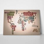 Πινακας σε καμβά TYPOGRAPHY MAP 2