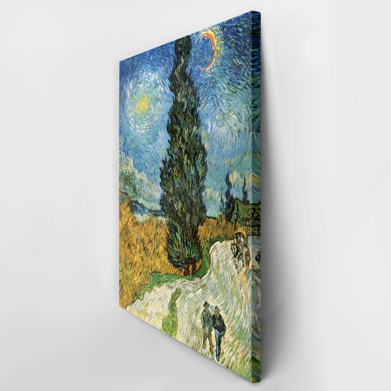 Πινακας σε καμβά VAN GOGH - ROAD WITH CYPRESS AND STAR