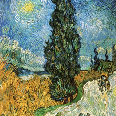 Πινακας σε καμβά VAN GOGH - ROAD WITH CYPRESS AND STAR - Vincent Van Gogh Sticky 8