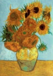 Πινακας σε καμβά VAN GOGH - SUNFLOWERS TURQUOISE