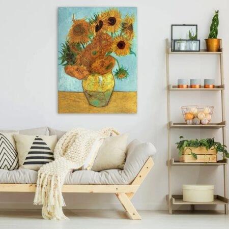 Πινακας σε καμβά VAN GOGH - SUNFLOWERS TURQUOISE - Vincent Van Gogh