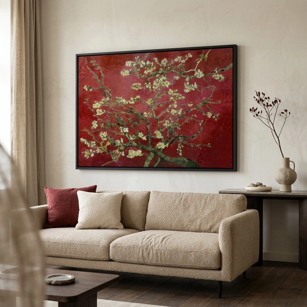 Πινακας σε καμβά VAN GOGH - ALMOND BLOSSOM RED