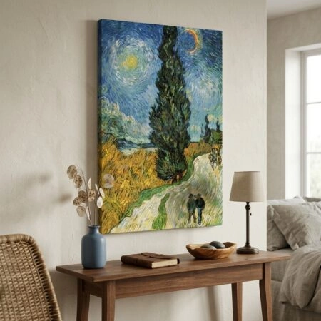 Πινακας σε καμβά VAN GOGH - ROAD WITH CYPRESS AND STAR - Vincent Van Gogh Sticky 3