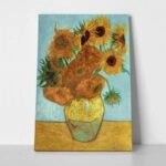 OUTLET Πινακας σε καμβά VAN GOGH - SUNFLOWERS TURQUOISE 30cm x 40cm
