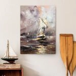 Πινακας σε καμβά VESSEL IN A STORMING SEA