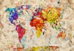 Πινακας σε καμβά WATERCOLOR MAP