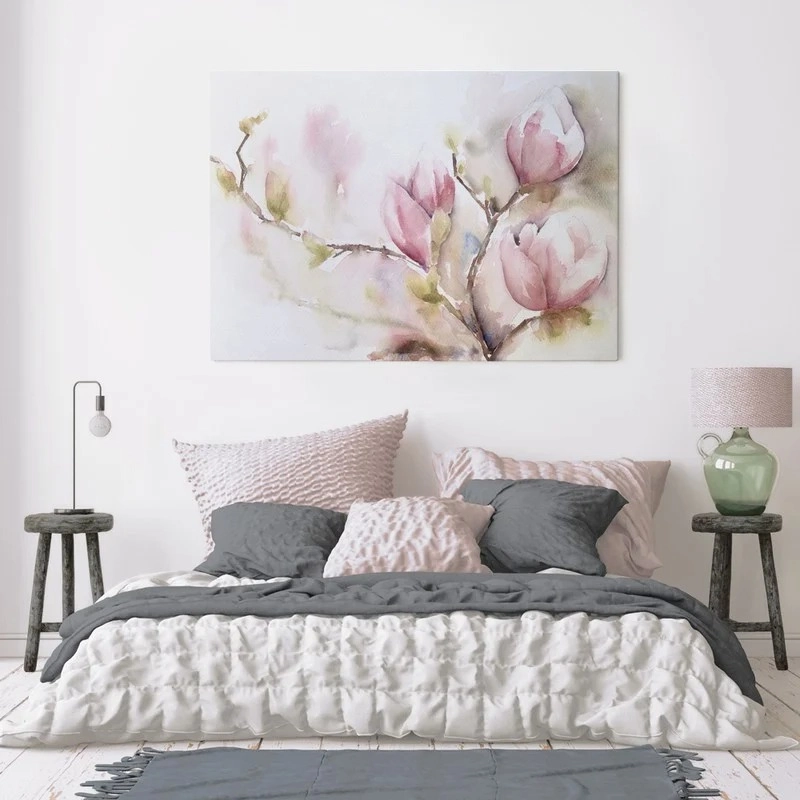 Πινακας σε καμβά WATERCOLOR MAGNOLIA FLOWERS