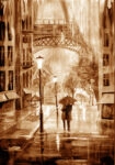 Πινακας σε καμβά WATERCOLOUR RAIN IN PARIS
